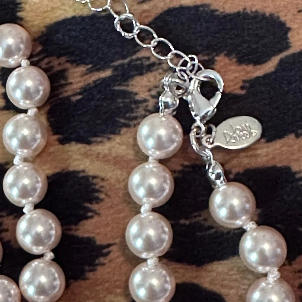 Vintage Joan Rivers Pearl Necklace & Bracelet + Charter Club Cluster Earring